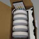 EZVALO Under Cabinet Lighting with Charging Station,1000mAh Rechargeable Puck Lights with Remote, 3 Color Temps & 12 RGB Closet Lights, Dimmable Motion Sensor Lights for Shelf, Kitchen (6 Packs) (White)