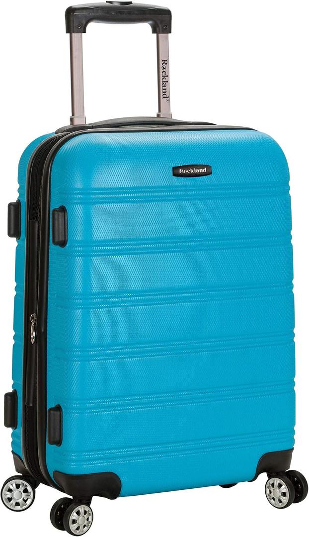 Rockland Melbourne Hardside Expandable Spinner Wheel Luggage, Carry-On 20", Turquoise