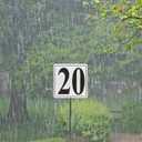 Premium Reflective Metal Number Signs 20 - Aluminum 12" X 12" Parking Spot Numbered Signs Outdoor, Large, for Floor, Dock, Court, Aisle, Field, No Fade, Rust-free, Weather-Resistant