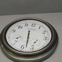 La Crosse Technology 404-00237-INT 18" Atomic Outdoor Clock with Thermometer & Hygrometer (Silver)