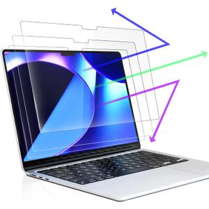 Peslv 3Pack Anti Blue Light Screen Protector for MacBook Air 15 Inch(20232025, M2 M3 M4)A2941 A3114 A3241, 15.3" Mac Laptop Glare Filter Uv Blocker Shield Cover Eye Protection Film