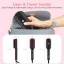 Enhanced Ceramic Hair Straightener Brush by MiroPure, 2-in-1 Ionic Straightening Brush with Anti-Scald Feature, Auto Temperature Lock & Auto-Off Function (Black)