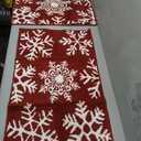 LANE LINEN Snowflake Premium Christmas Bath Rug Set 2 Piece, Extra Soft & Absorbent, Machine Washable Non Slip Shower Mat - 20'' x 32'' / 17'' x 24'' for Bathroom Floor