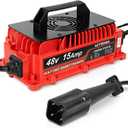 48 Volts 15 AMP Golf Cart Battery Charger 3-Pin Style Plug with Temperature Sensor Compatible with 2007-2024 Yamaha G29 Drive & Drive 2 Golf Cart (Lead Acid)