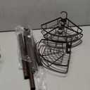 SEIRIONE Rustproof Shower Corner Caddy Organizer for Bathroom,Tension Pole with 4 Baskets, for Bathtub Storage Rack, 34 to 116 Inch Height, Bronze