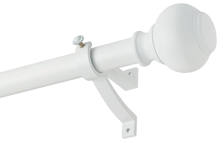 Matte White Window Curtain Rods 36 to 72 Inch, Adjustable Curtain Rod,Heavy Duty Window Rods,Thicken Sturdy Drapery Rods,Single Telescoping Decorative Curtain Rod for Window