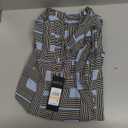 Karl Lagerfeld Women's Long Sleeve Soft Suiting Blouse (Glacier Blue Multi)