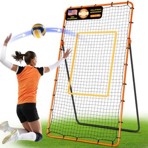 Volleyball Rebounder Net 7x4 ft, Training Equipment with Angle Customization for Practicing Volleying, Bumping, Spiking Training, Portable Travel Bag
