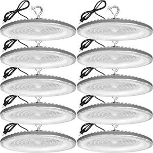 10 Pack 250W UFO Led High Bay Light,120VAC,5000K Daylight Commercial Bay Lighting,IP66 Waterproof,41050LM,1150W MH/HPS with Plug Area Light for Warehouse/Shop/Workshop/Garage/Barn/Gym/Factory (250W 10pack UFO high bay light)