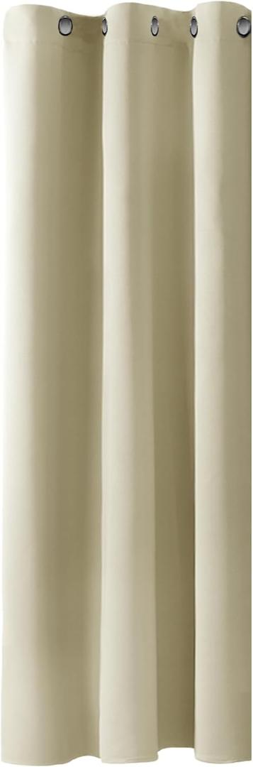 Deconovo 100% Blackout Curtains Noise Reducing, Thermal Insulated Drapes Grommet Room Darkening Window Panels Light Blocking & Privacy Protection (Beige, 42"x84", 1" Panel) (42"W x 84"L (Pack of 1), Beige)
