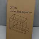 artzon 2 Pack black Under Sink Organizers and Storage, 2-Tier Sliding Cabinet Basket Organizer with Hooks, Multi-Purpose Under Sink Organizers and Storage for Bathroom Kitchen