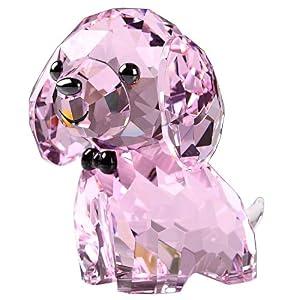 DOJOZ Crystal Puppy Cute Dog Lovely Desktop Statue Small Ornaments Home Decoration (Pink)