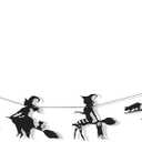 Halloween Witch Garland - Wood Witches Party Decoration, Autumn Home Witches Banner, Halloween Spooky Fireplace Decorations, Fall Bachelorette Party Vampire Decorations Supplies