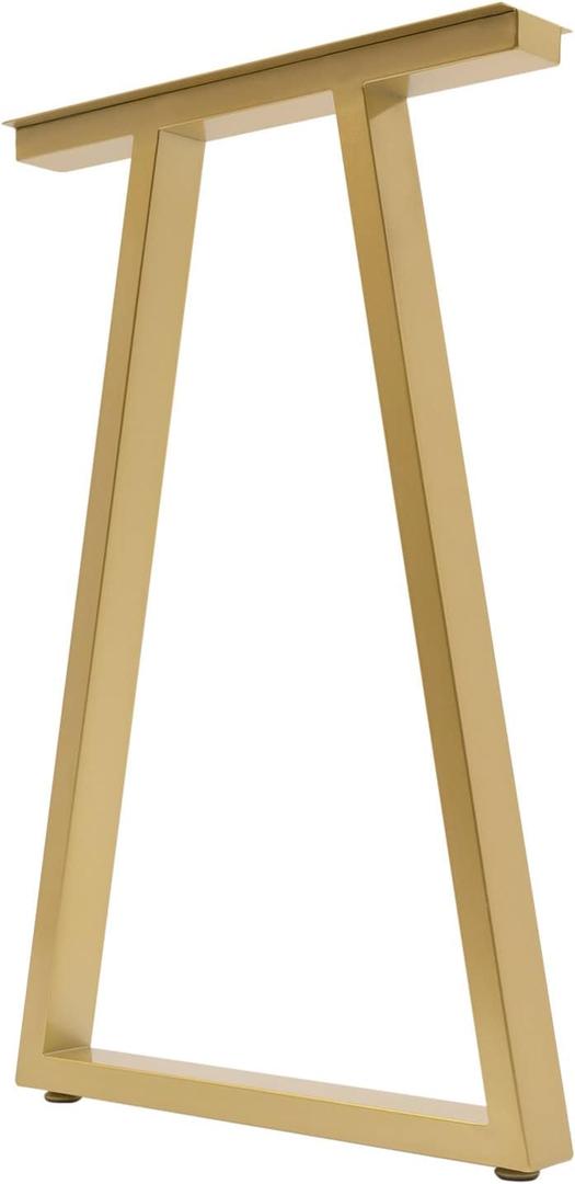 Metal Gold Table Legs 28''Inch 2Pc Trapezoid Metal Table Legs Dining Table Legs Desk Legs Bench Legs for Homes Offices Hotels Bars Without Boards