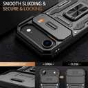 Goodon for iPhone Air Case with Sliding Camera Cover + Screen Protector - Magnetic Rotated Ring Kickstand - Military-Grade Shockproof Protective Phone Cover for iPhone 17 Air for Men Women - Black