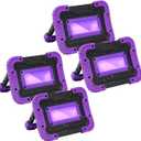 Rechargeable Black Light, Battery Powered Blacklight, Cordless 395nm UV Black Light for Neon Glow Party,Glow in The Dark, Aquarium, Body Paint, Fluorescent Poster, Halloween Party, 4 Packs