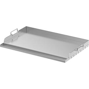 Skyflame 25"x16" Stainless Steel Griddle Plate for BBQ, Hibachi, Flat Top Grill with Even Heating, Grease Groove, Foldable Handles, Ideal for Charcoal/Gas Grills, Camping, Tailgating, Outdoor Cooking