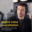 Jabra Evolve2 85 Wireless PC Headset Noise Cancelling UC Certified Stereo Headphones with Long-Lasting Battery USB-C Bluetooth Adapter Black