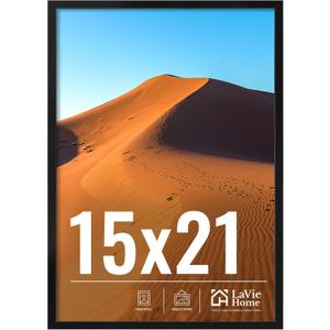 LaVie Home 15x21 Picture Frame for Wall Display, 15x21 Black Picture Frame with HD Plexiglas, 15 x 21 Poster Frame 1 Pack, Display Frame for Vertical or Horizontal, Classic Collection