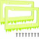 Timtin 1 Sets Fluorescent Green Acrylic License Plate Frame Cover with Screws, Fits Standard 6" x 12" Inches Car Plate, Transparent Universal Car Tag Frame Holder Accessories