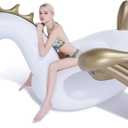 Jasonwell Giant Inflatable Pegasus Pool Float with Fast Valves Summer Beach Swimming Pool Floatie Lounge Floating Raft Outdoor Party Decorations Toys(XXXL)