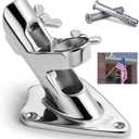 Flag Pole Holder, 316 Stainless Steel Heavy Duty Concrete Flag Pole Mount for House Outside, USA Wall Brick Flag Pole Bracket, 1 Inch (Silver)