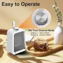 Portable Space Heater, 800W/500W Energy Efficient Desk Heater for Indoor Use, PTC Fast Heating Ceramic Desktop Heater for Home Bedroom Office Desk(White)