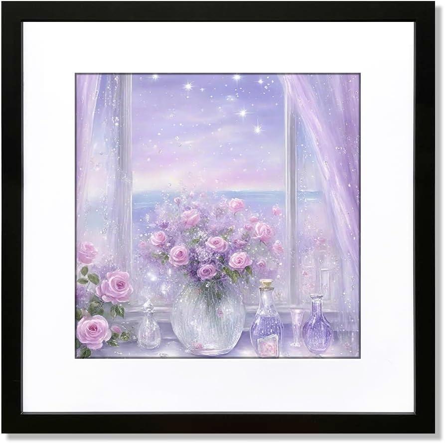 24x24 Frame Black, Display Picture 20x20 with mat or 24x24 Without mat, Photo Poster Picture Frame Wall Mounting Home Decor, 1-PCS