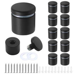 12 Pcs Black 1 Inch x 1 Inch Standoff Screws, Stainless Steel Standoff Screws Standoff Mounting Hardware, Acrylic Sign Standoffs Small Glass Spacers for Hanging Picture Photo, DX240408-693