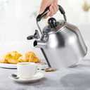 4.2 Quart/4L Large Whistling Tea Kettle, 304 Stainless Steel Brushed Satin, Fast Boil for Induction & Gas Stoves