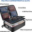 BALEINE Fireproof Document Box with Lock, Portable Fireproof Document Bag Waterproof Fire Proof File Boxes for Documents, File Organizer Box for Important Paperwork (Black, 15''x11''x4'')