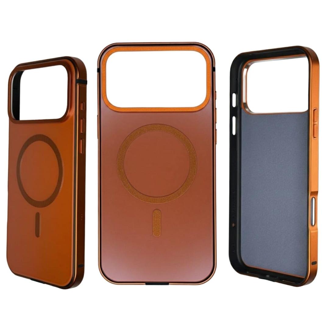 Magnetic 3 in 1 for iPhone 17 Pro Max Case, [Omni-Directional Protection] with 1x Screen Protector + 1x Camera Cover, [Seamless Work with Magsafe] Protective Case for iPhone 17 Pro Max Cosmic Orange