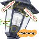 WISBEAM 2 Packs Outdoor Post Light, Pole Lantern, E26 Base 60W Max, Aluminum Housing Plus Glass, Wet Location Rated, ETL Qualified, Bulbs not Included, Black