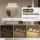 Joossnwell Brushed Nickel Vanity Lights for Bathroom Light Fixtures (3-Light, 19.69-Inch) Dimmable 5CCT Modern Bath Lighting Fixture Over Mirror LED Vanity Lighting