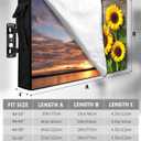 Rustic Wood Outdoor TV Cover - Fits 48-50" TV - Weatherproof & Waterproof Oxford Cloths - Sunflower Pattern