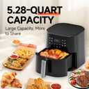 Qido Air Fryer, 5.28 QT Square Airfryer with Visual Window, 400°F Fast Heating Air Fryers Oven with One-Touch Presets, Auto-Off, Dishwasher-Safe Nonstick Basket, Multiple 8 in 1 Function, Light Black, 5 QT without window