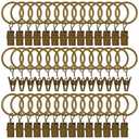 42 Pack Curtain Rings with Clips 1.26" Interior Diameter,Metal Drapery Ring with Clips Compatible with up to 1 inch Drapery Rod,Strong Vintage Decorative Rustproof Drapery Ring with Hooks(Bronze)