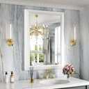 Amorho Bathroom Mirror, 24 X32 Inch White Thick Metal Framed Wall Mirrors for Over Sink, Bedroom, Living Room, Entryway, Rectangle Wall-Mounted Mirrors(Horizontal/Vertical).
