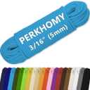 PerkHomy Cotton Rope 3/16" (5mm) 100 ft Multi Purpose Utility Diamond Braided Cord, Natural Cotton for Clothes Line Camping Crafting Flag Pole, Sky Blue