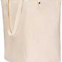 Full Circle Loads of Fun Collapsible Hamper – Laundry Basket for Dirty Clothes & Towels– Tall Standing Organic Cotton Laundry Bag with Long Handles - Ideal for Bathroom, Bedroom or Kids’ Room, Natural Large