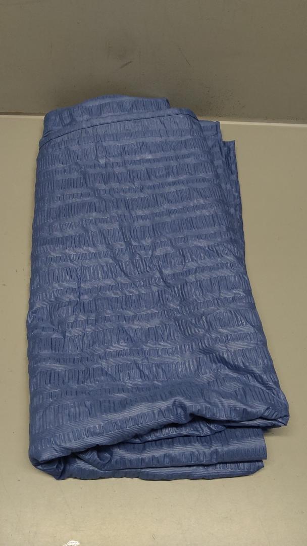 Seersucker Duvet Cover Set  Grayish Blue (72x 74 inches), 100% polyester
