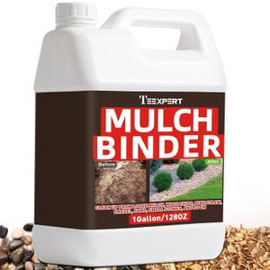 Teexpert Mulch Binder for Landscaping: 1 Gallon Rock Glue for Landscaping & Gravel Binder - Max Strength, Long Lasting Hold, Permeable Adhesive to Lock Pea Gravel, Stones, Rubber Mulch & Pine Straw