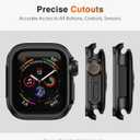 ULTIMAL Metal Case Compatible with Apple Watch Series SE3/SE2/SE/6/5/4 44mm with Back Cover, Military Grade Shockproof Protective Case, Rugged Cover for iWatch 44mm (Black)