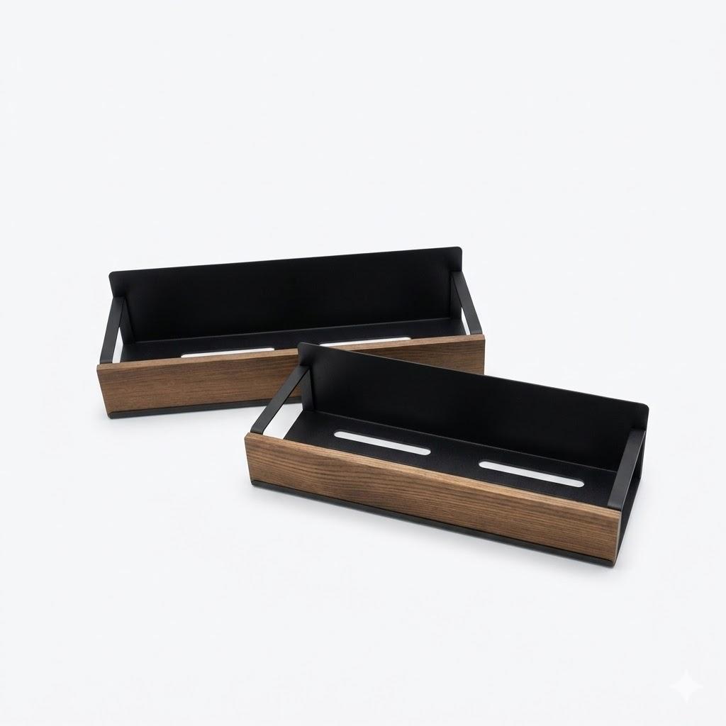 Beeveer 2 Pack Farmhouse Magnetic Spice Rack for Refrigerator Metal Magnet Basket Shelf for Fridge Seasoning Storage Organizers Home Decor Kitchen Accessories (Wooden Color)