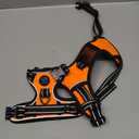PHOEPET No Pull Dog Harness Medium Reflective Front Clip Vest with Handle,Adjustable 2 Metal Rings 3 Buckles,[Easy to Put on & Take Off](M, Orange)