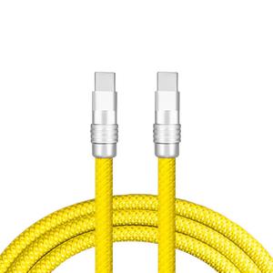 Rainbow Chubby - Colorful Chubby Cable Gradual Durable Charger Cable USB-C to USB A Cable Nylon Braided Fast Charging Data Cord for Phone, Yellow, Type-C to Type-C, 4.9 FT
