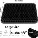 Gel Seat Cushion, Large Gel Cushion Breathable Honeycomb Chair Pads Gel Cushion with Non-Slip Cover for Home Office Chair Car Seat Wheelchair Absorbs Body Pressure Points, As Seen on TV (Black)