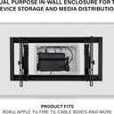 Legrand - OnQ Cable Management, In-Wall Media Box, Dual Purpose Structured Wiring Enclosure, TV Home Theater Recessed Storage Box, 9 Inch, white ENP0900-NA