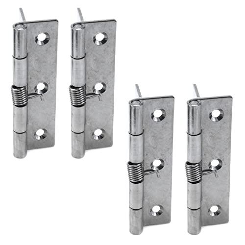Tighall Spring Hinge Self Closing 4 Inch Length Stainless Steel, Loaded Hinges for Cabinets and Doors - 4pcs