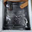 Glass Purse Vase for Flowers Black Vases for Centerpieces Glass Bag Vase with Leather Handle Small Bag Vases for Decor Decorative Fish Bowl for Home Wedding Decor